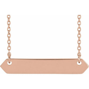 14K Gold Engravable Geometric Necklace