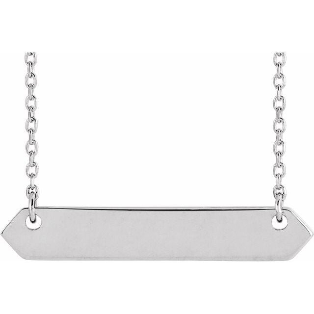 14K Gold Engravable Geometric Necklace