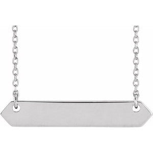 14K Gold Engravable Geometric Necklace
