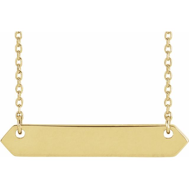 14K Gold Engravable Geometric Necklace