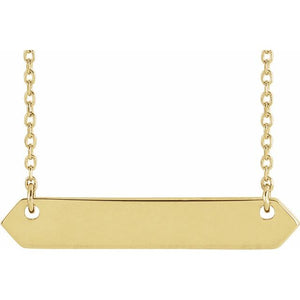14K Gold Engravable Geometric Necklace