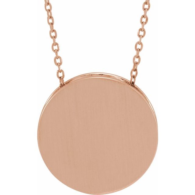 14K Gold Engravable Disc Slide Pendant