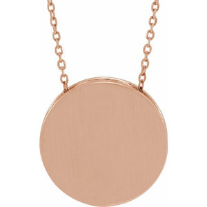14K Gold Engravable Disc Slide Pendant