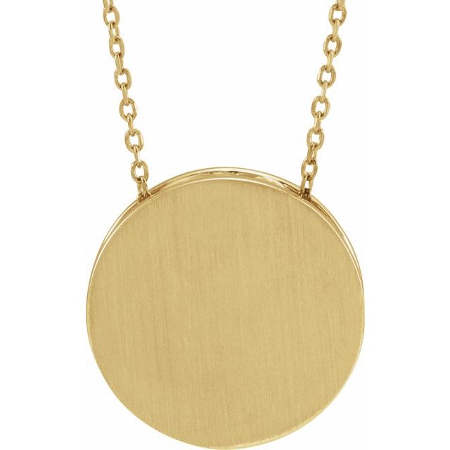 14K Gold Engravable Disc Slide Pendant