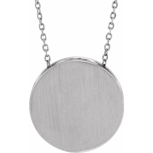 14K Gold Engravable Disc Slide Pendant