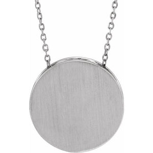 14K Gold Engravable Disc Slide Pendant