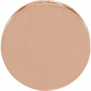 14K Gold Engravable Disc Slide Pendant
