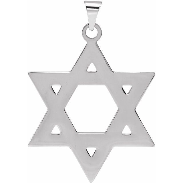 14K Yellow Gold Star of David Pendant, 32x26 mm - Elegant Symbolism