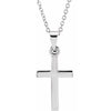 14K Rose Gold 15.23x7.38 mm Cross Necklace - Elegant Polished Design