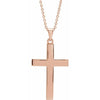 14K Rose Gold 15.23x7.38 mm Cross Necklace - Elegant Polished Design