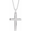 14K Rose Gold 15.23x7.38 mm Cross Necklace - Elegant Polished Design