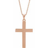 14K Rose Gold 15.23x7.38 mm Cross Necklace - Elegant Polished Design