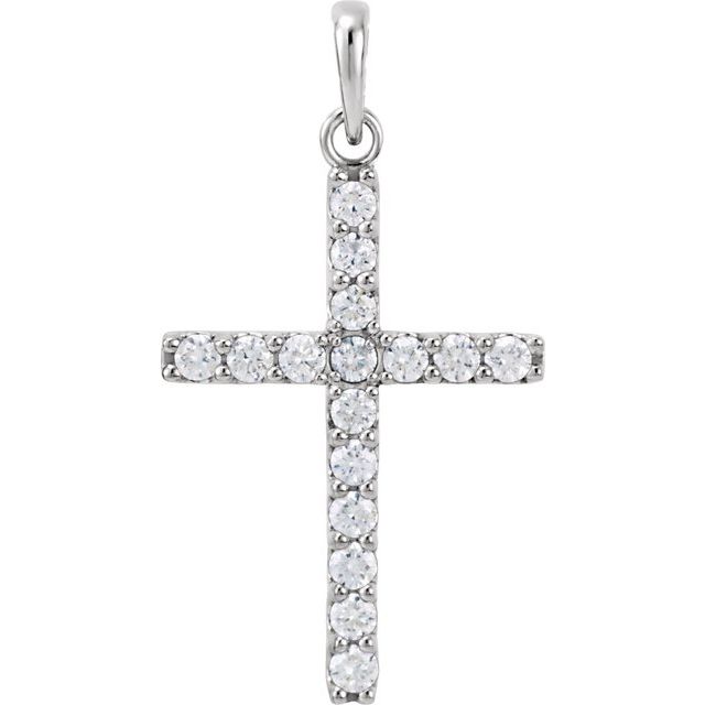 14K Yellow Gold 1/4 CTW Natural Diamond Cross Necklace