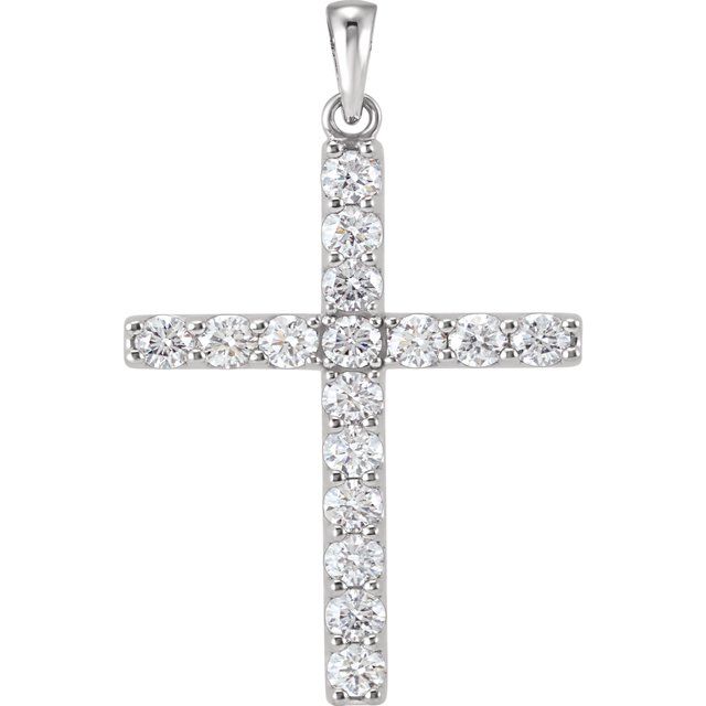 14K Yellow Gold 1/4 CTW Natural Diamond Cross Necklace