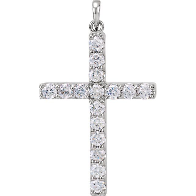 14K Yellow 1/4 CTW Natural Diamond Cross Pendant