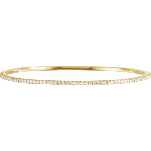 14K Gold Natural Diamond Bangle Bracelet