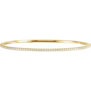 14K Gold Natural Diamond Bangle Bracelet