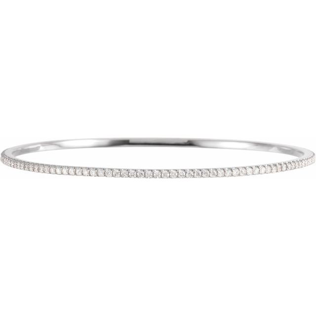 14K Gold Natural Diamond Bangle Bracelet