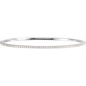 14K Gold Natural Diamond Bangle Bracelet