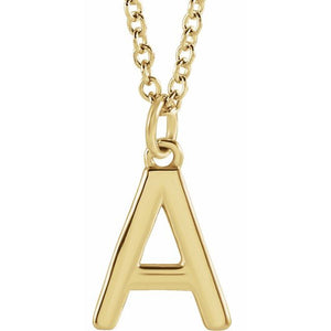 14K Gold Initial Necklace