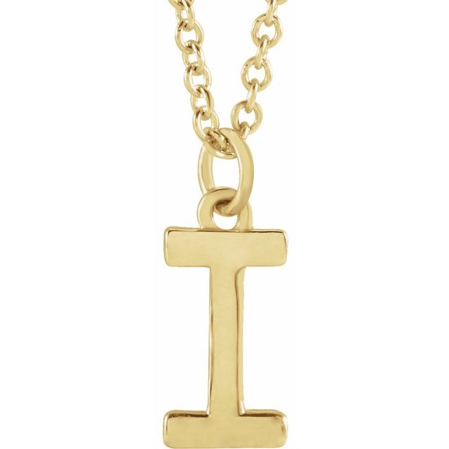 14K Gold Initial Necklace