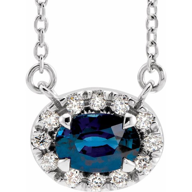 14K Gold Alexandrite And Diamond Necklace - Options Available