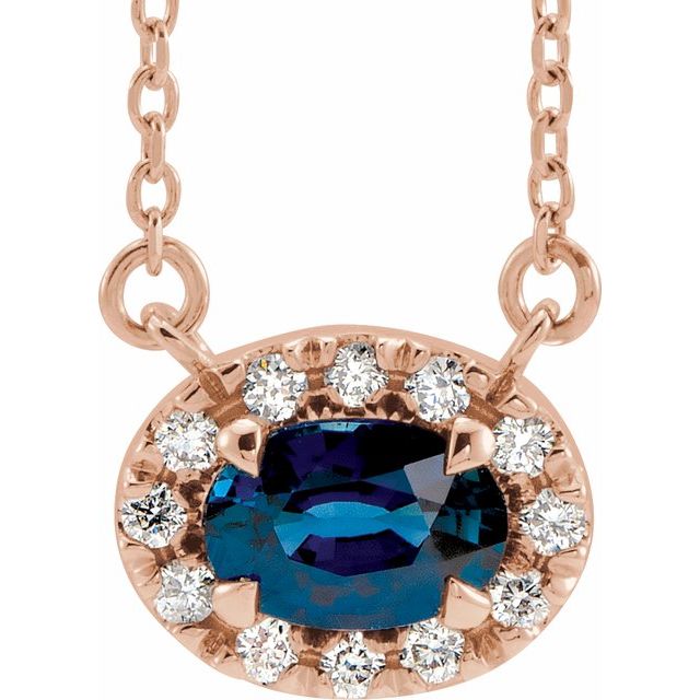 14K Gold Alexandrite And Diamond Necklace - Options Available