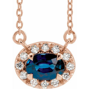 14K Gold Alexandrite And Diamond Necklace - Options Available