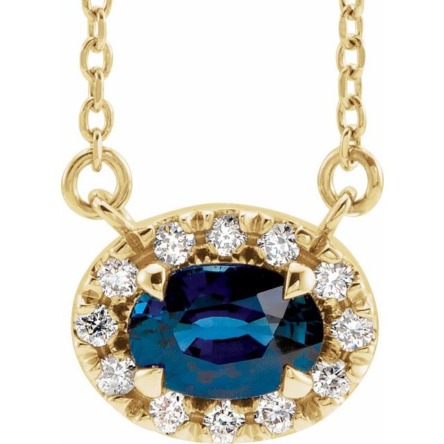 14K Gold Alexandrite And Diamond Necklace - Options Available