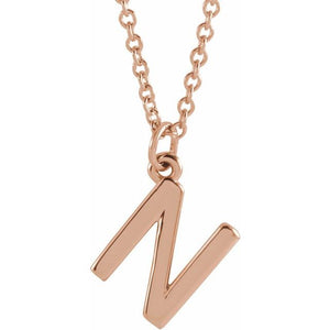 14K Gold Initial Necklace