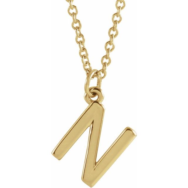 14K Gold Initial Necklace