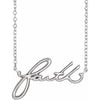 14K White Gold Faith Necklace - 21.29x12.29 mm Polished Design