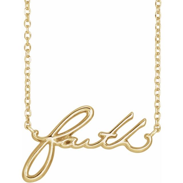 14K White Faith 16" Necklace