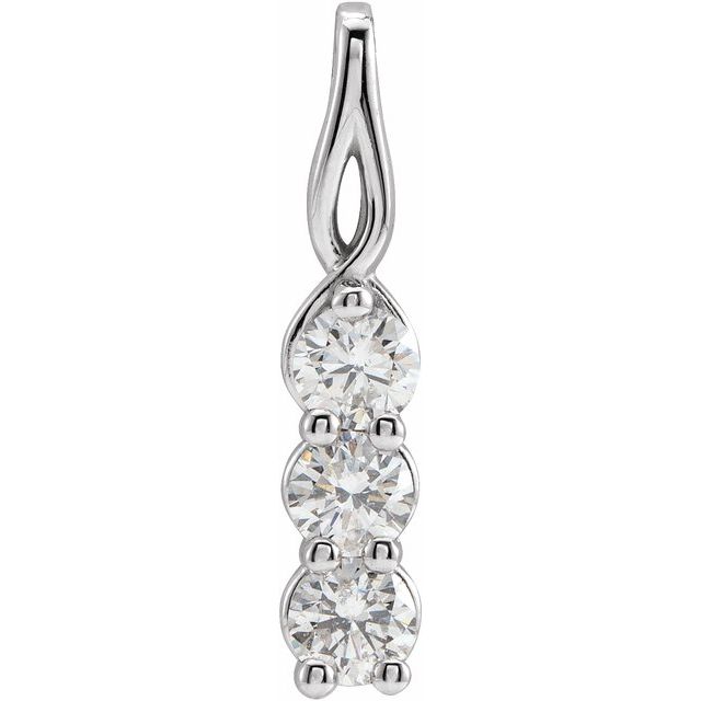 14K Yellow 3/4 CTW Natural Diamond Three-Stone Pendant