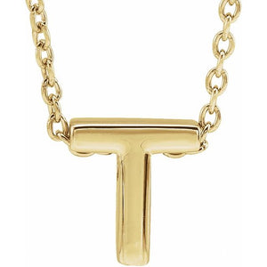 14K Gold Initial Pendant Slide Necklace