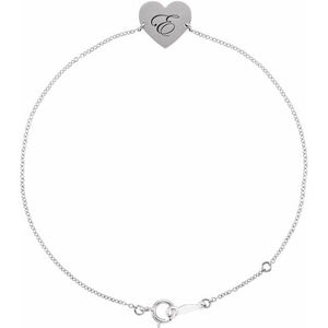14K Gold Engravable Heart-Shaped Bracelet