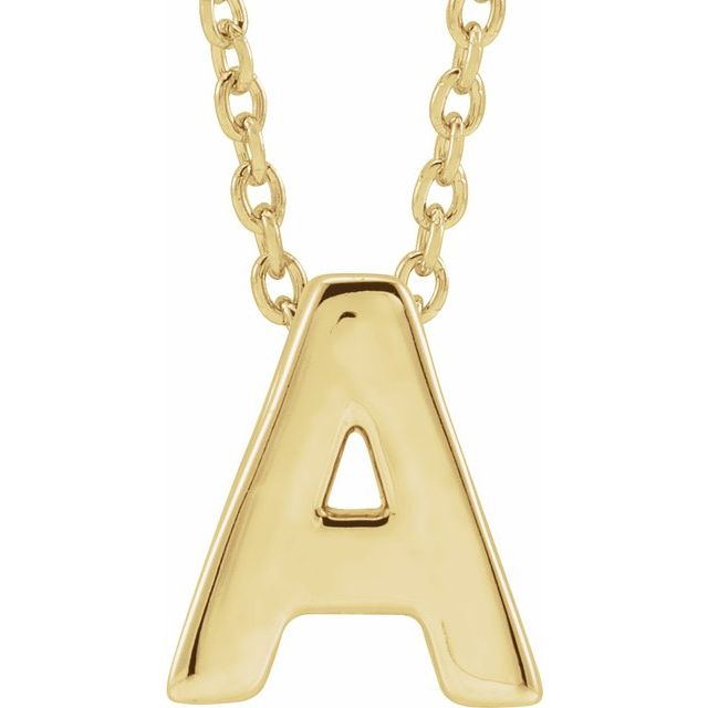 14K Gold Initial Pendant Slide Necklace