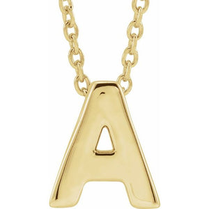 14K Gold Initial Pendant Slide Necklace