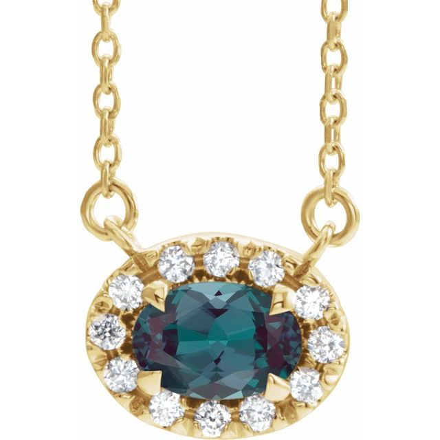 14K Gold Alexandrite And Diamond Necklace - Options Available