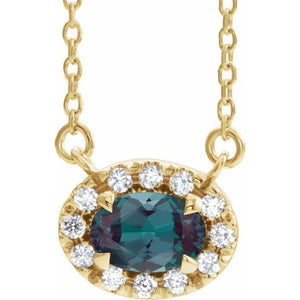 14K Gold Alexandrite And Diamond Necklace - Options Available