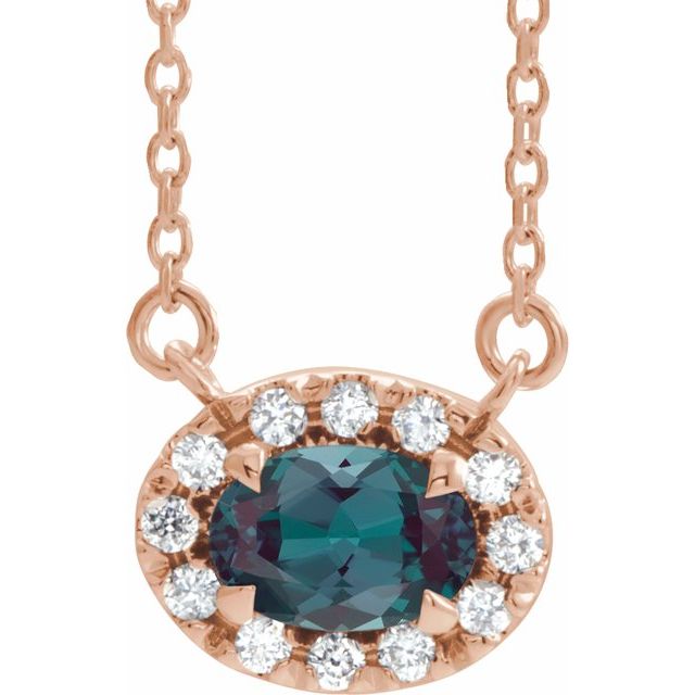 14K Gold Alexandrite And Diamond Necklace - Options Available