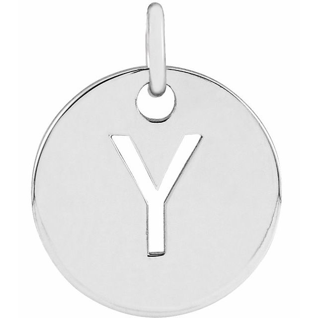 Initial Disc Pendant in 14K Gold Featuring Selectable Initials
