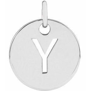 Initial Disc Pendant in 14K Gold Featuring Selectable Initials