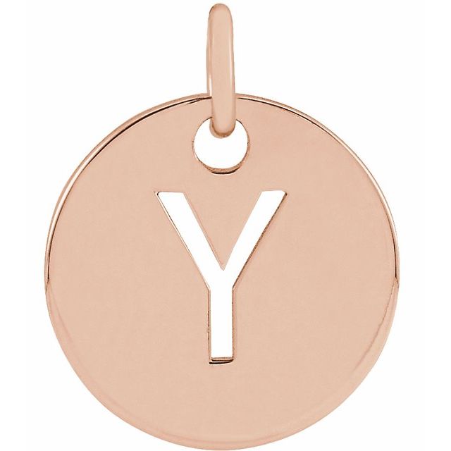 Initial Disc Pendant in 14K Gold Featuring Selectable Initials