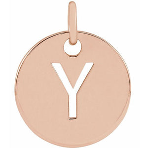 Initial Disc Pendant in 14K Gold Featuring Selectable Initials
