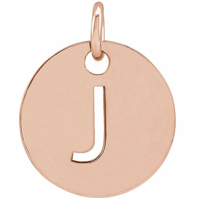 Initial Disc Pendant in 14K Gold Featuring Selectable Initials