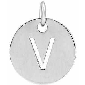 Initial Disc Pendant in 14K Gold Featuring Selectable Initials