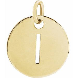 Initial Disc Pendant in 14K Gold Featuring Selectable Initials