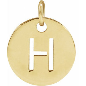 Initial Disc Pendant in 14K Gold Featuring Selectable Initials