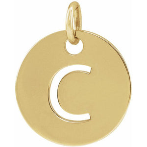 Initial Disc Pendant in 14K Gold Featuring Selectable Initials